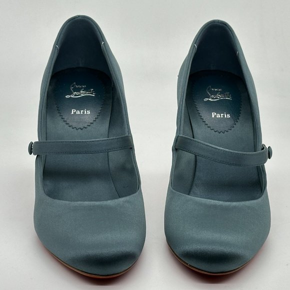 Christian Louboutin PUMPPIE WALLIS 85 Satin Mary Jane Heels Pumps Shoes - Picture 7 of 16